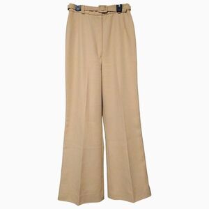 VTG 70s Sears Belted Wide Leg High Waisted Pants, Beige / Khaki Color, Size 25